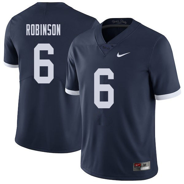 Men #6 Andre Robinson Penn State Nittany Lions College Throwback Football Jerseys Sale-Navy - Click Image to Close